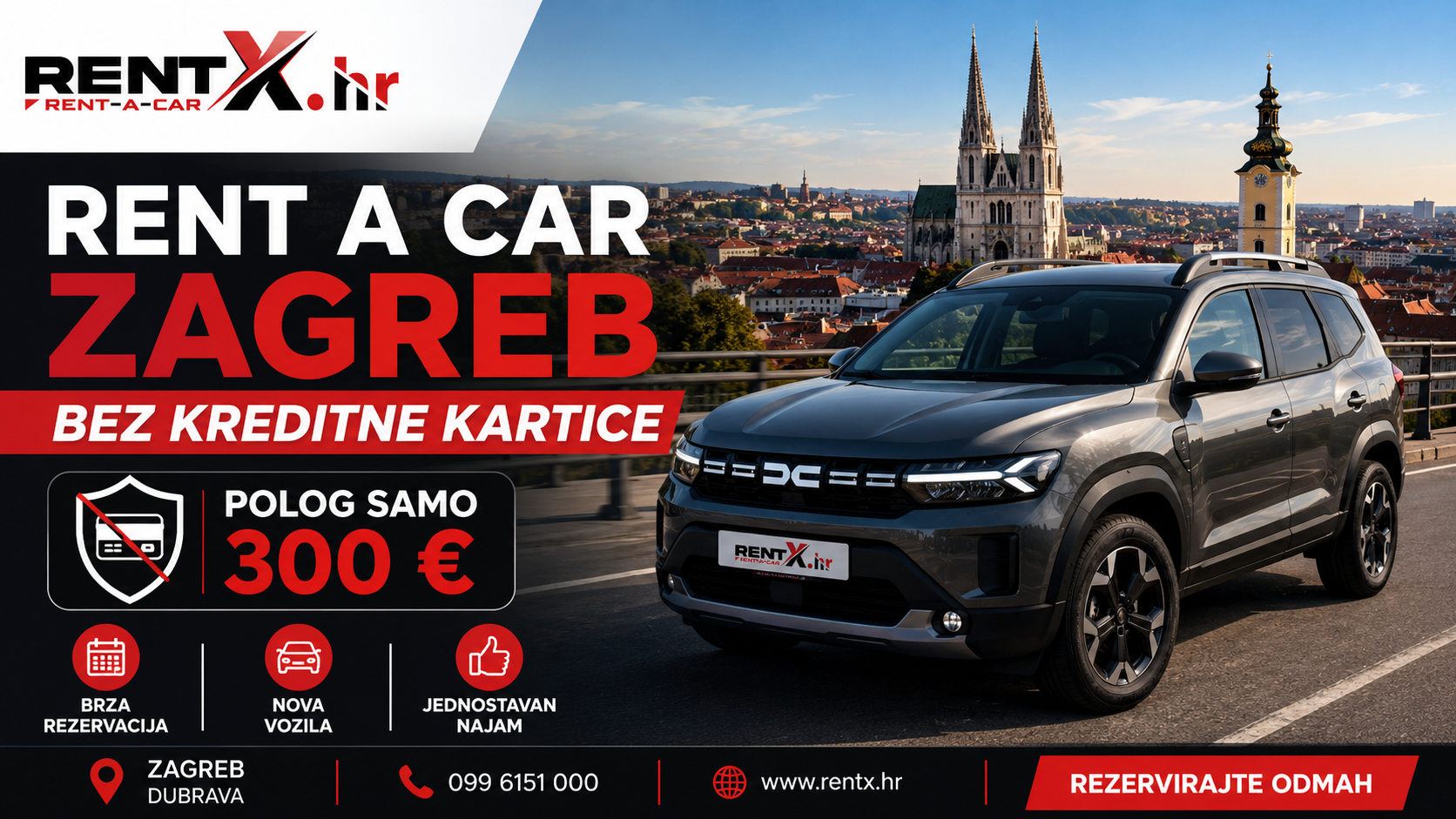 Najam automobila u Zagrebu bez kreditne kartice – Vodič za 2026.