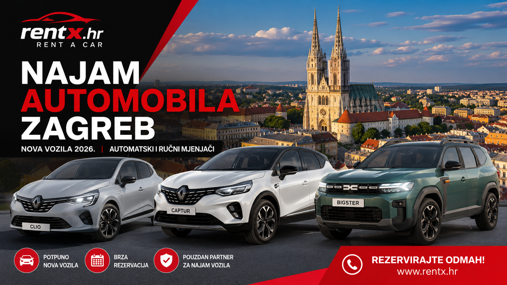 Najam automobila u Zagrebu – Nova vozila 2026.